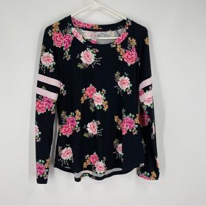 NoBo Juniors’ Crew Neck Long Sleeve Floral Top Size XXL - 19